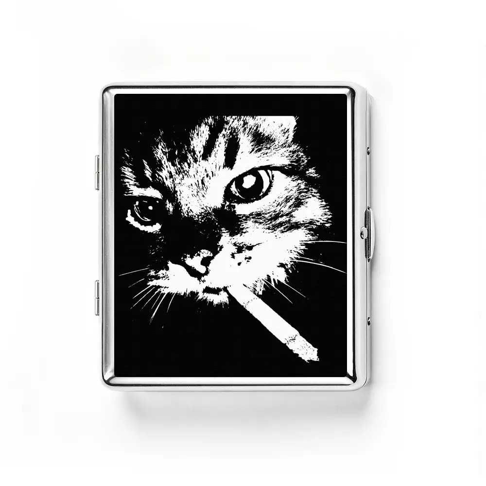 Soulisfree Stylish Feline Vibe Metal Pocket Case