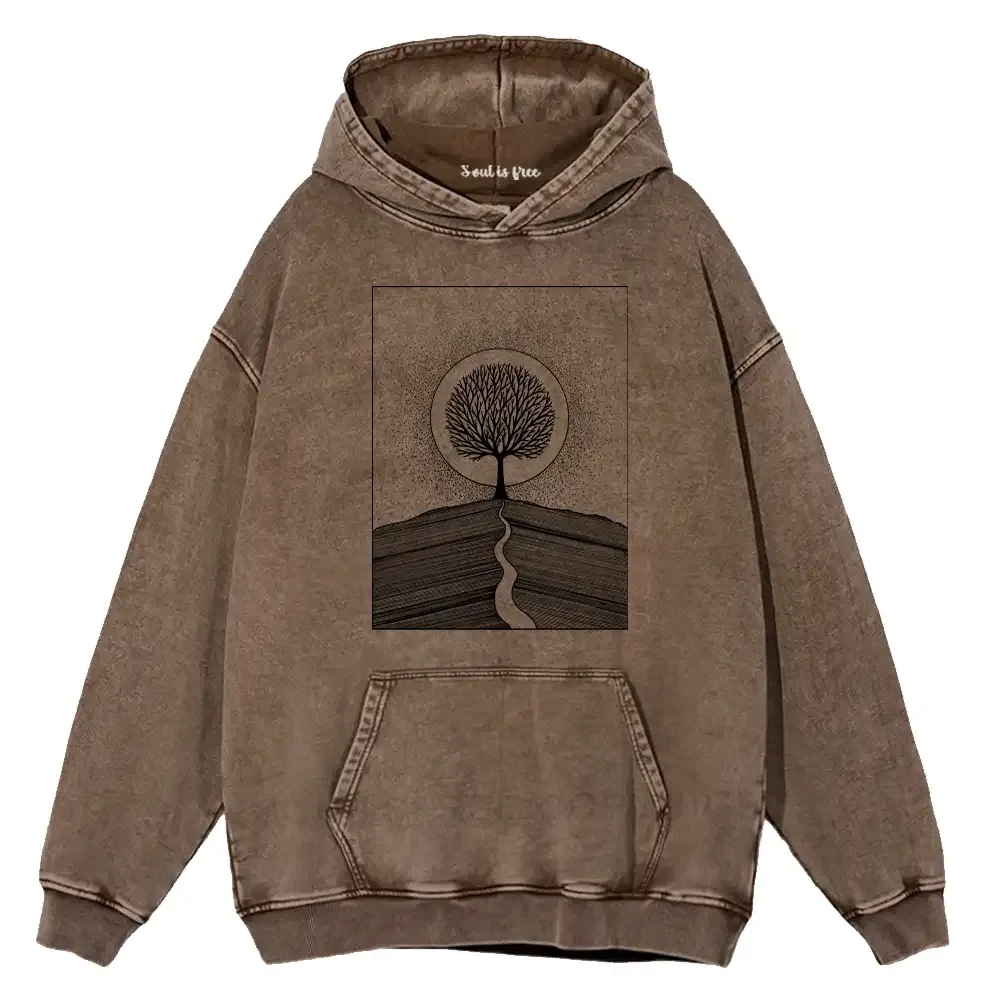 Designed Mountain Range Washed Hoodie