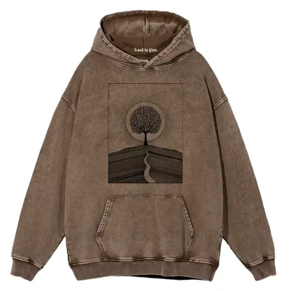 Mountain Range  Washed Hoodie
