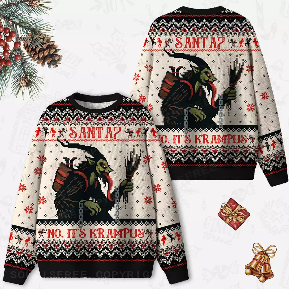 SANTA? NO, IT'S KAMPUS Ugly Christmas Knit Sweatshirt