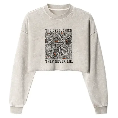 Mushroom Eyes, Infinite Truth Washed Cropped Sweatshirt