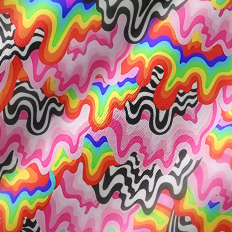 Soulisfree Psychedelic Wave  Square Neck Maxi Dress