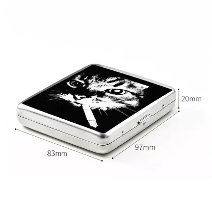 Soulisfree Stylish Feline Vibe Metal Pocket Case