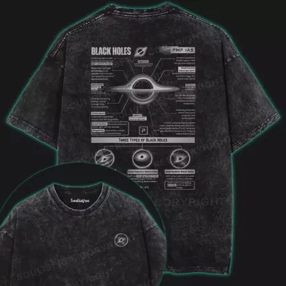TYPES OF BLACK HOLES Washed Space T-shirt