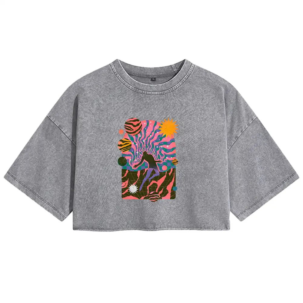 Dystopia Washed Crop T-shirt