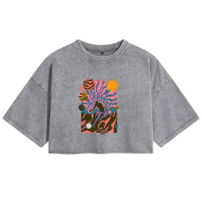 Dystopia Washed Crop T-shirt