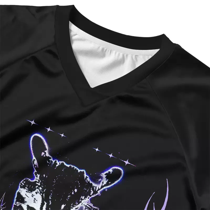 Soulisfree Purple Tribal Cat Cropped Jersey