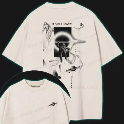 IT WILL PASS Washed Space T-shirt