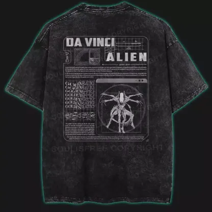 Da Vinci Alien Washed T-shirt