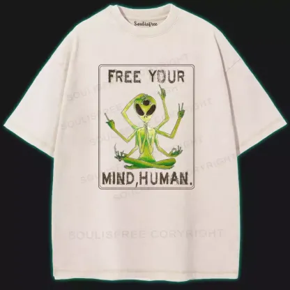 Free Your Mind Human Washed Alien T-shirt