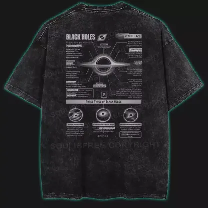 TYPES OF BLACK HOLES Washed Space T-shirt