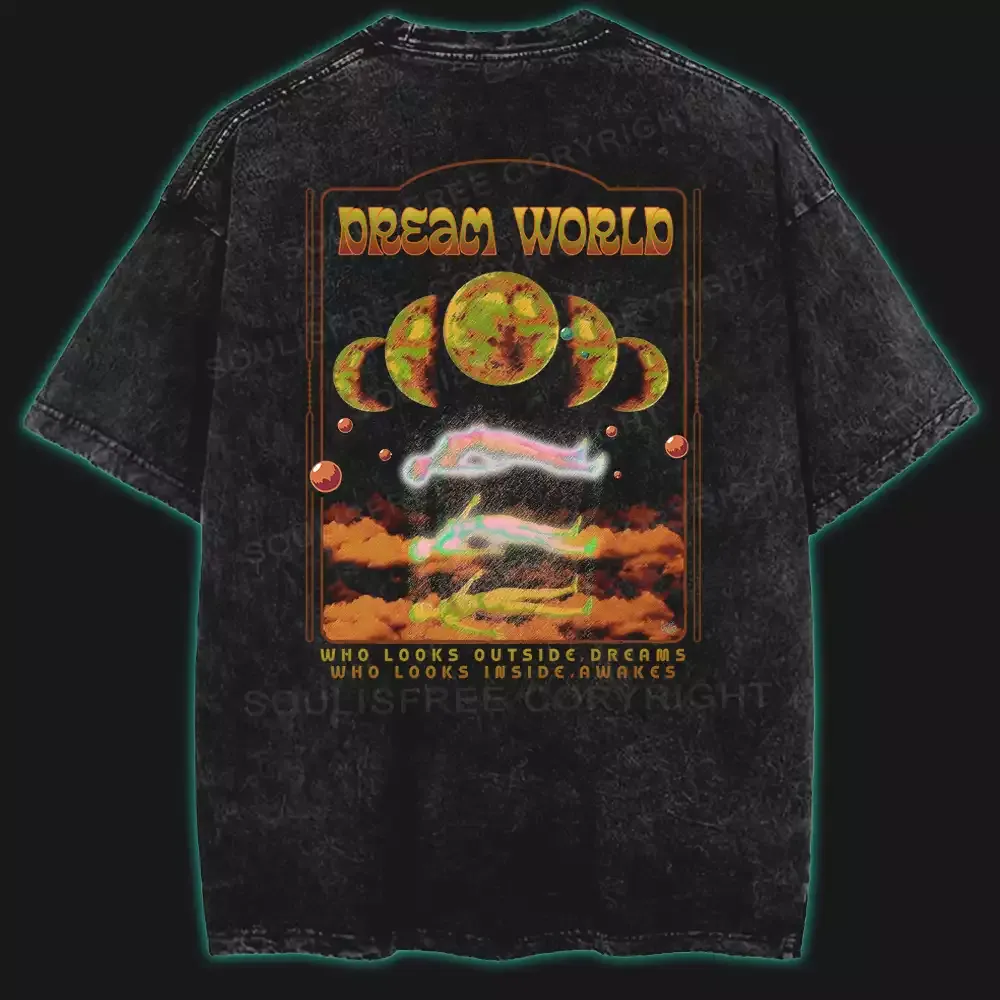 Designed Dream World Washed Space T-shirt