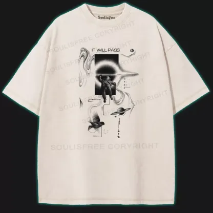 IT WILL PASS Washed Space T-shirt