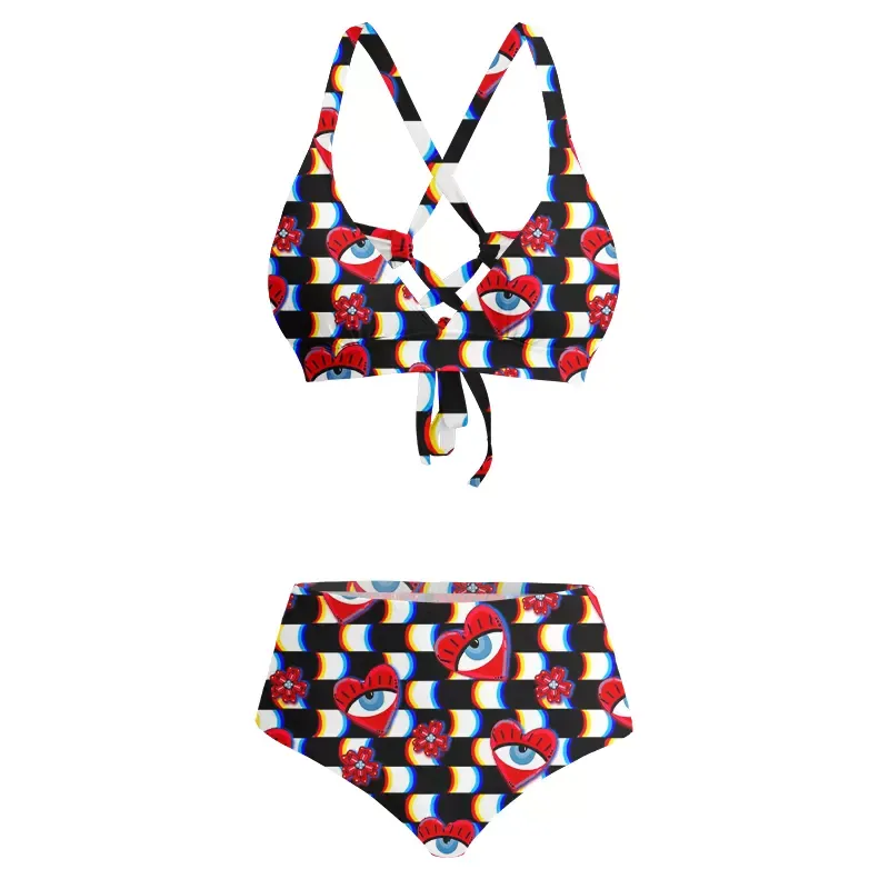 Soulisfree Heart Vision Cowl Glitch Cross Bikini
