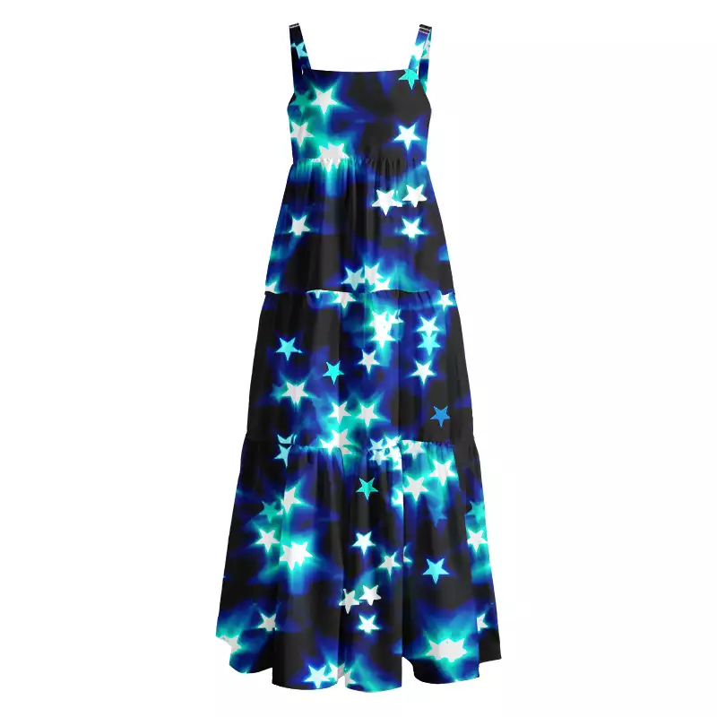 Soulisfree Neon Night Sky Boho Maxi Dress