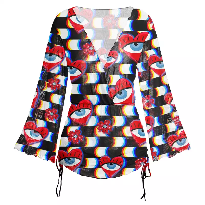 Soulisfree  Heart Vision Sheer Mesh Cover Up