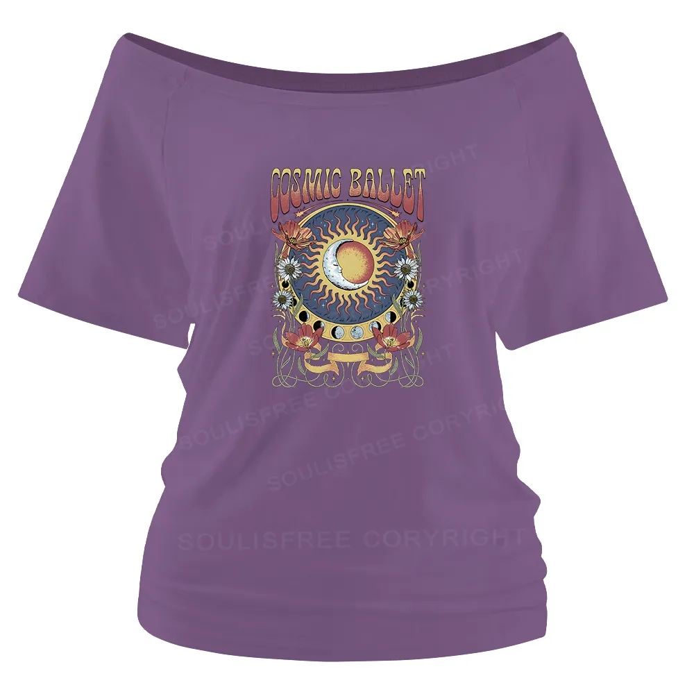 Psychedelic Ballet Off Shoulder Top