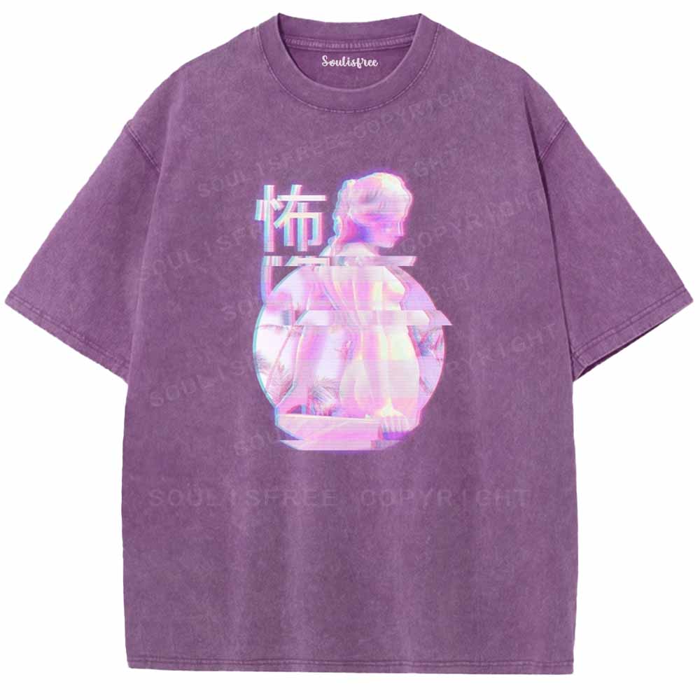 Soulisfree Glitch Marble Goddess Washed Tee