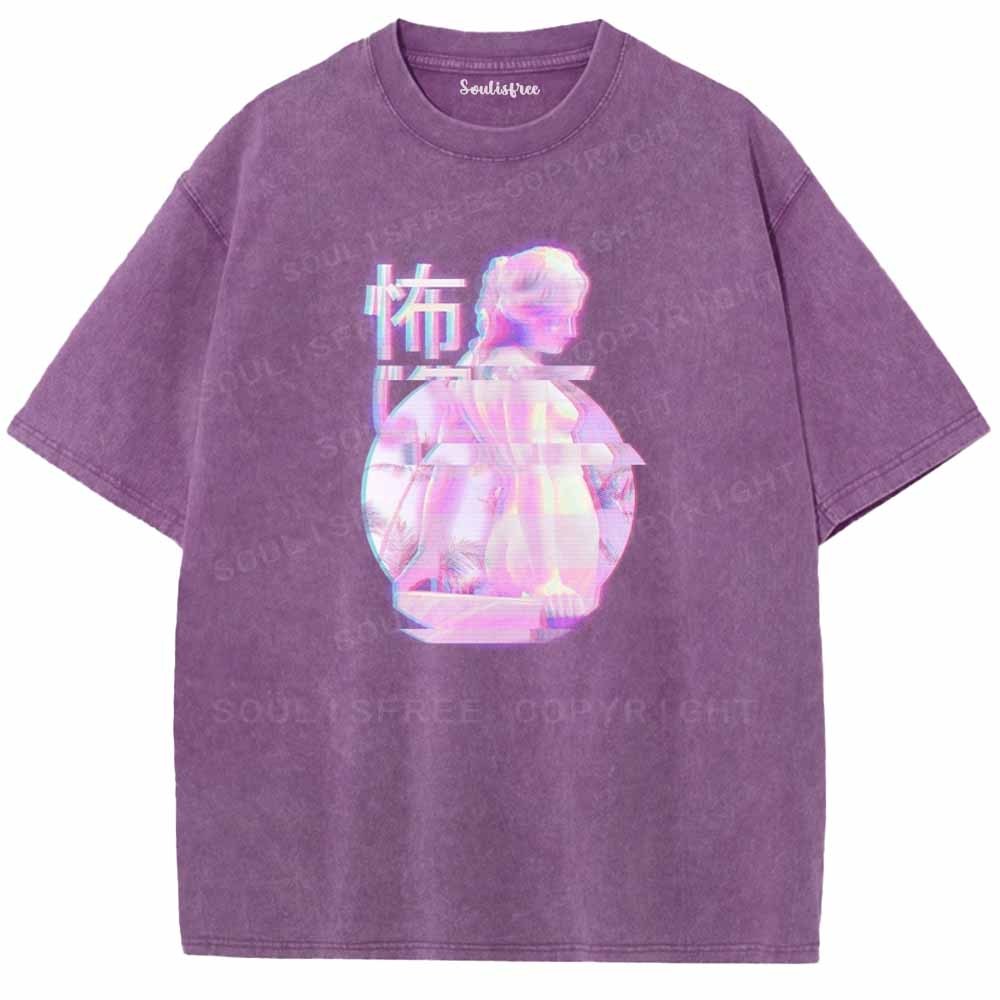 Soulisfree Glitch Marble Goddess Washed Tee