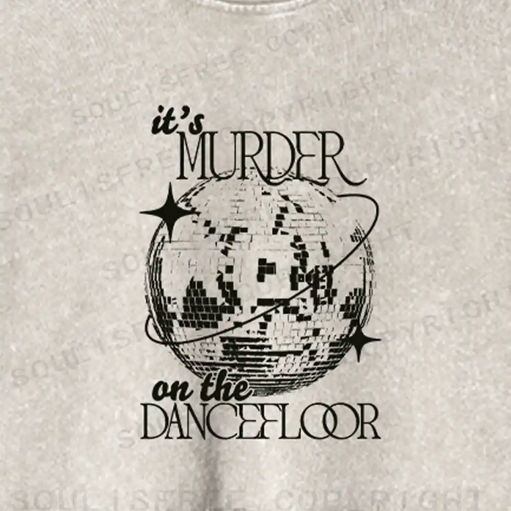 Flashing Light Ball Washed Cropped Sweatshirt