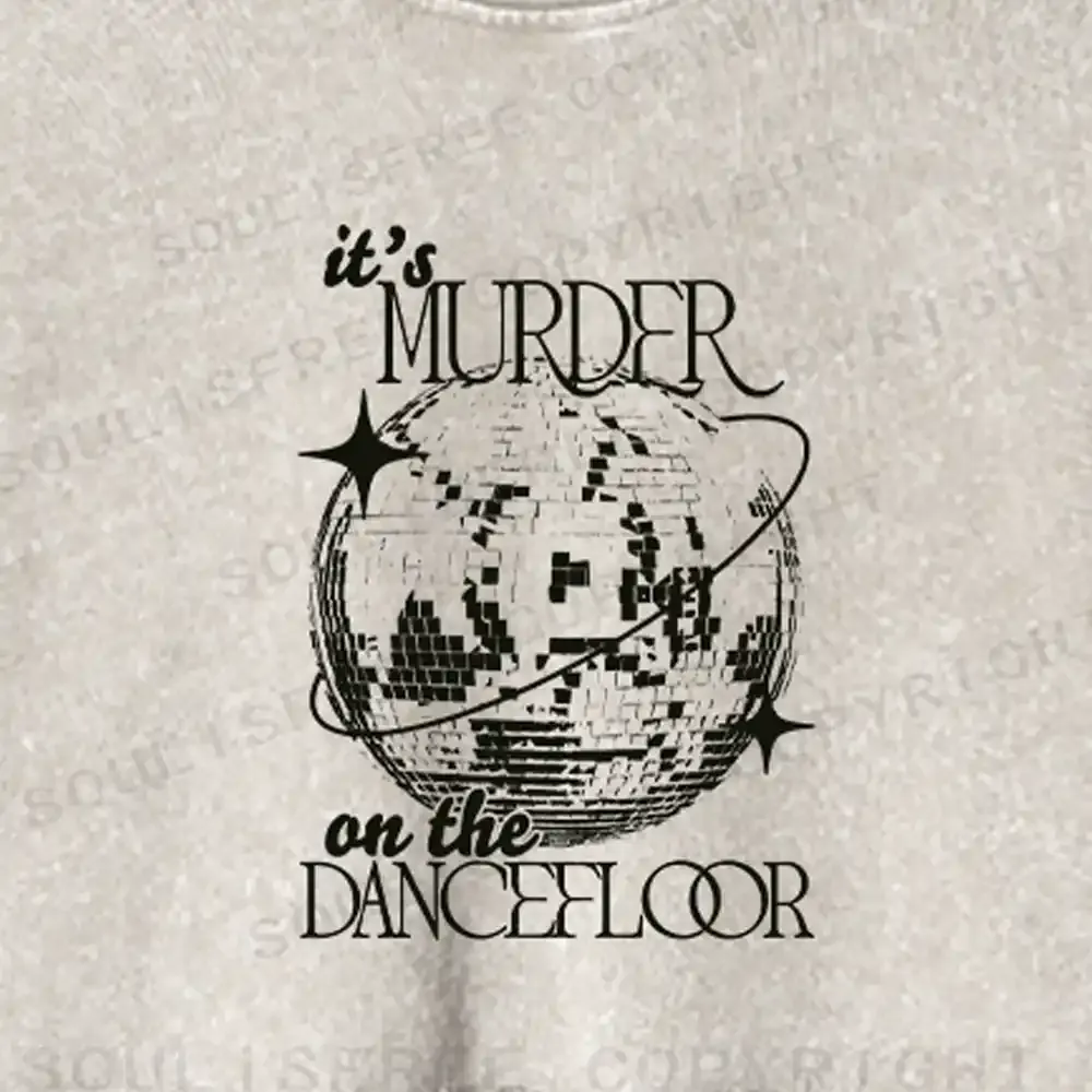 Flashing Light Ball Washed Cropped Sweatshirt