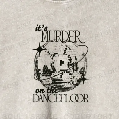 Flashing Light Ball Washed Cropped Sweatshirt