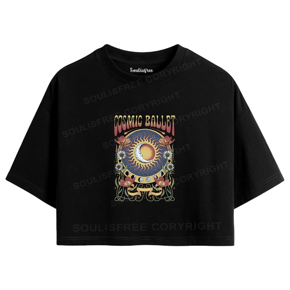 Designed Psychedelic Ballet Crop Top