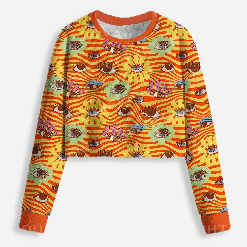 Flower Vision Cropped Ugly Christmas Sweater