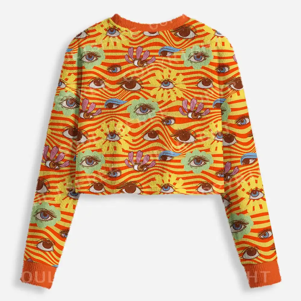 Flower Vision Cropped Ugly Christmas Sweater