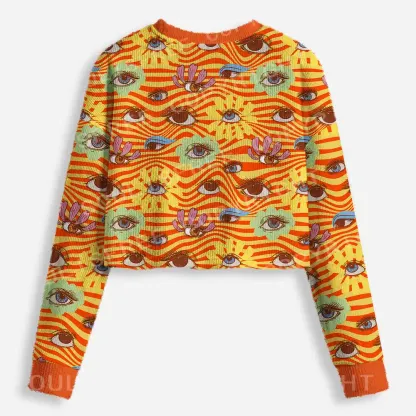Flower Vision Cropped Ugly Christmas Sweater