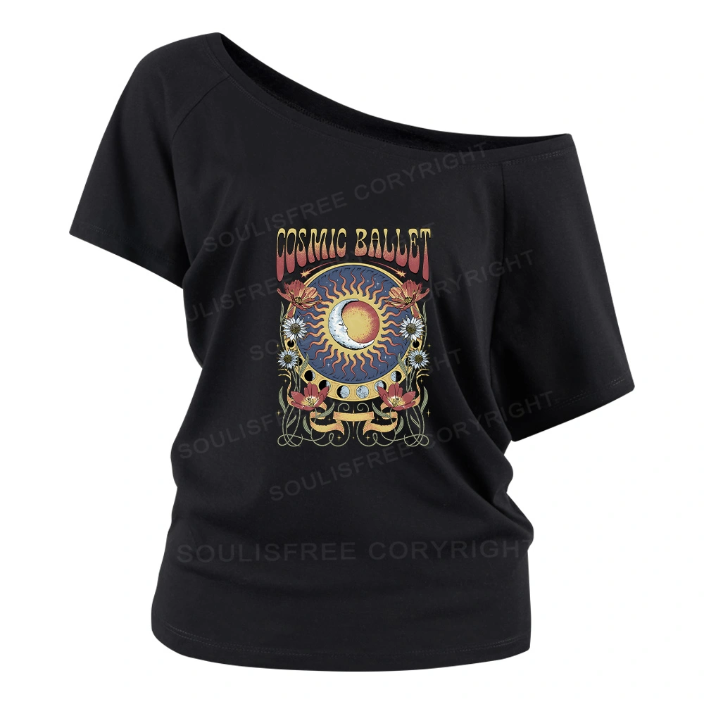 Psychedelic Ballet Off Shoulder Top