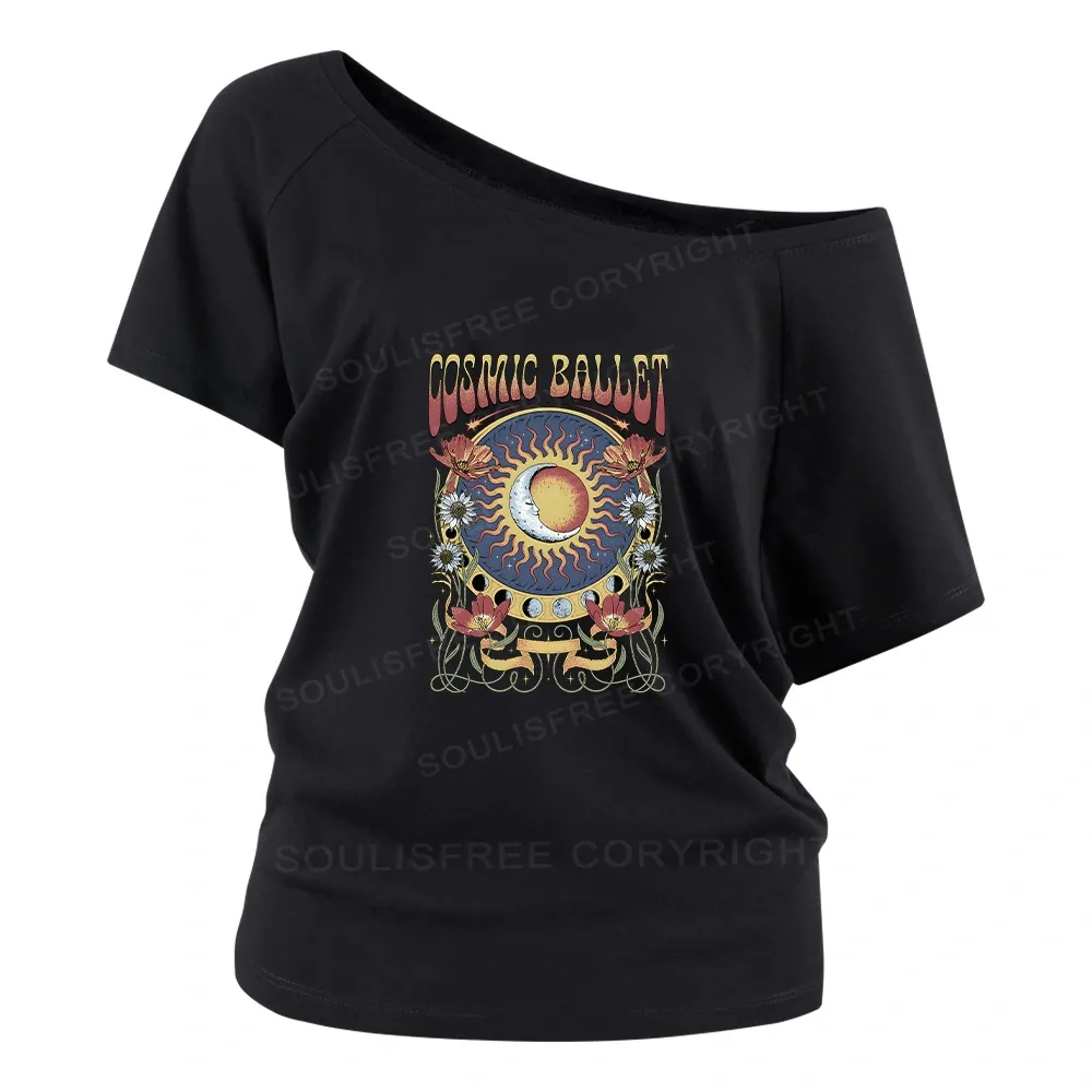 Psychedelic Ballet Off Shoulder Top