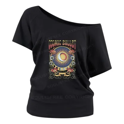 Psychedelic Ballet Off Shoulder Top