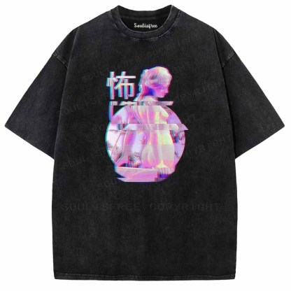 Soulisfree Glitch Marble Goddess Washed Tee
