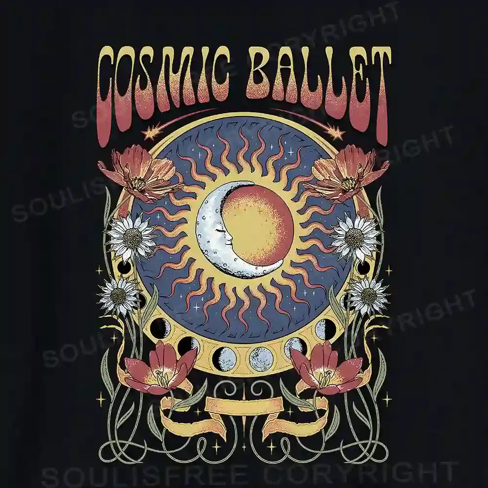 Psychedelic Ballet Asymmetrical Top With Side Drawstring