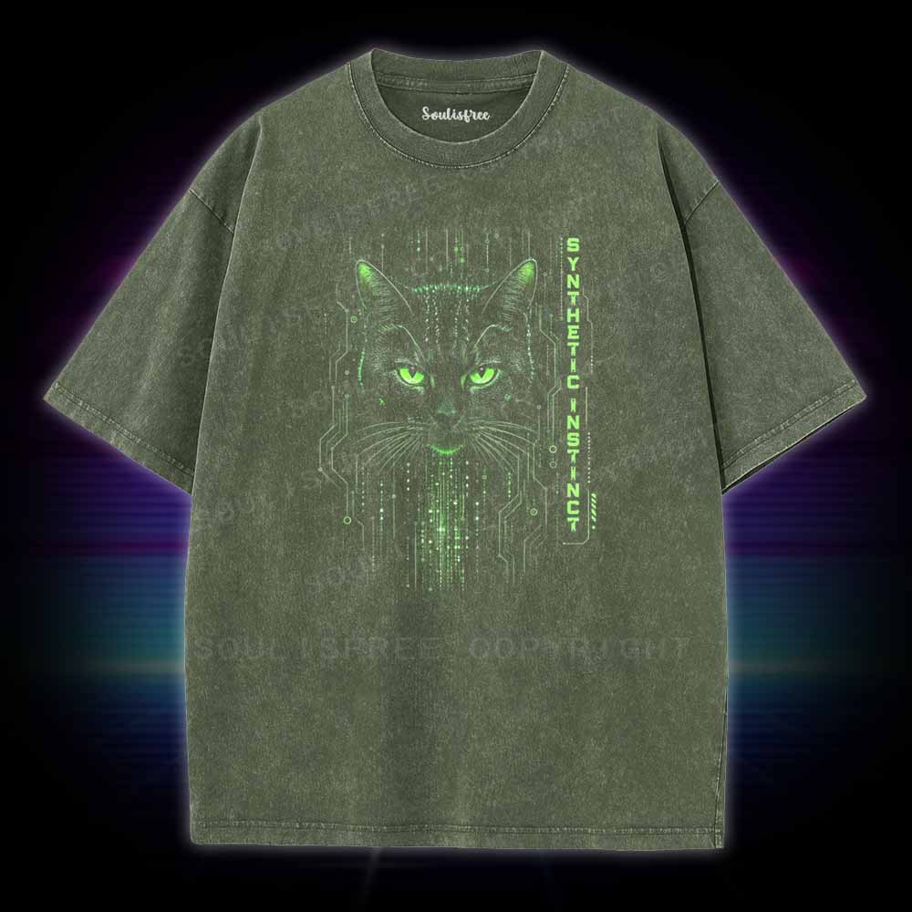 Soulisfree Matrix Black Cat Washed Tee