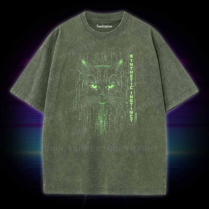 Soulisfree Matrix Black Cat Washed Tee