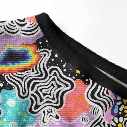 Soulisfree  Psychedelic Vortex Collage Women's Fuzzy Crewneck Sweater
