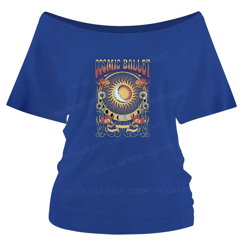 Psychedelic Ballet Off Shoulder Top