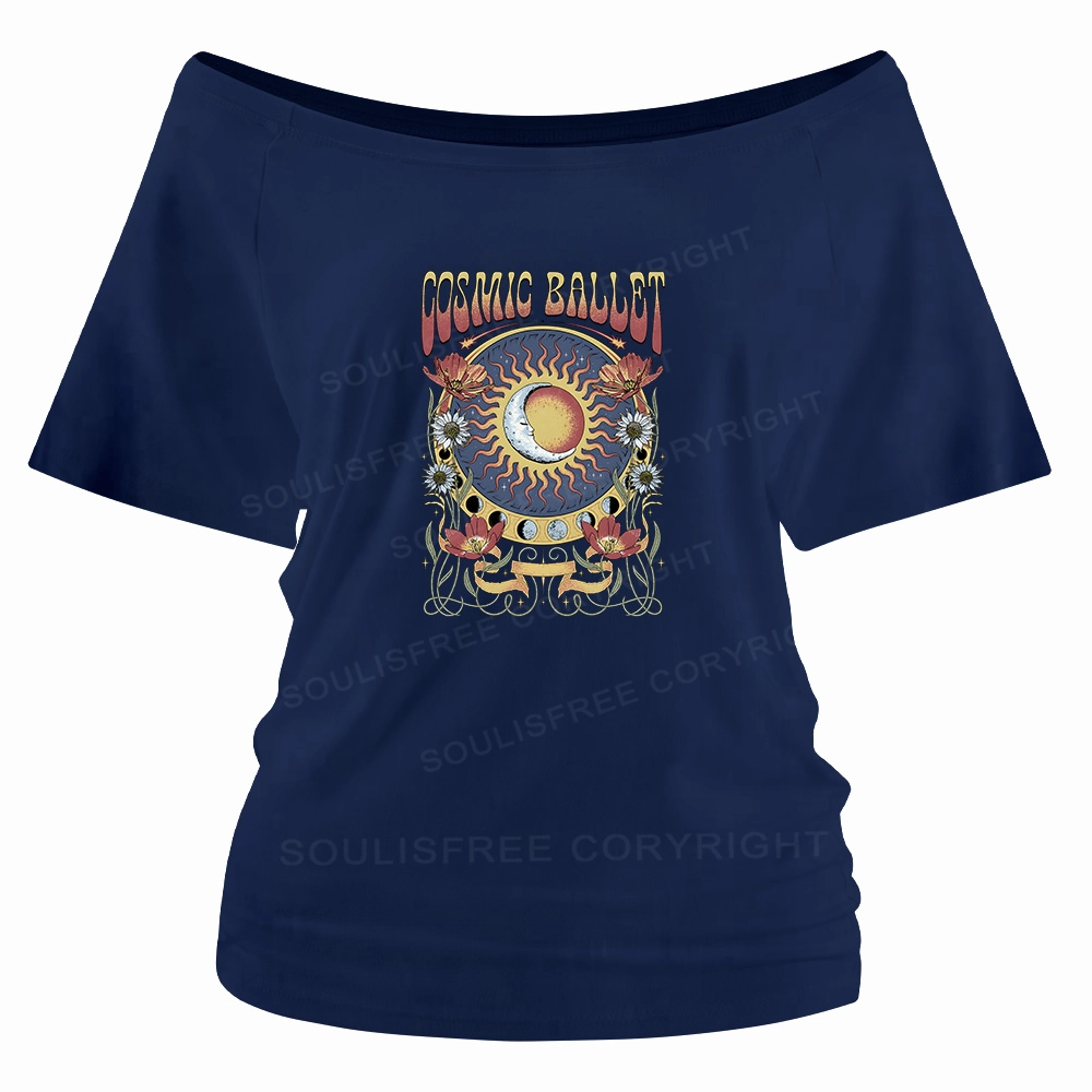 Psychedelic Ballet Off Shoulder Top