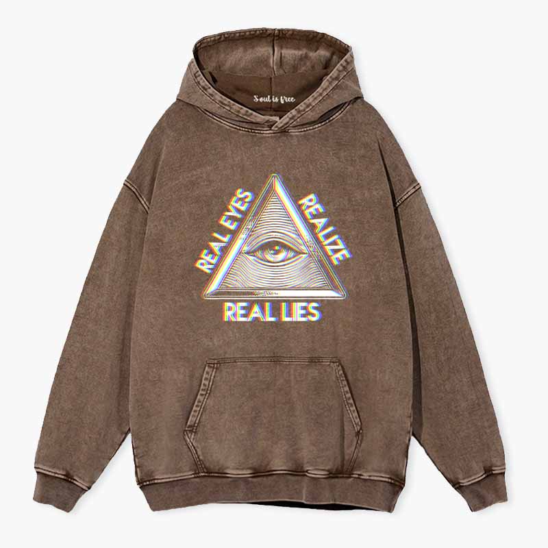 Soulisfree Real Eyes, Realize, Real Lies Washed Hoodie