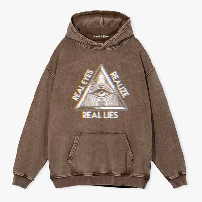 Soulisfree Real Eyes, Realize, Real Lies Washed Hoodie