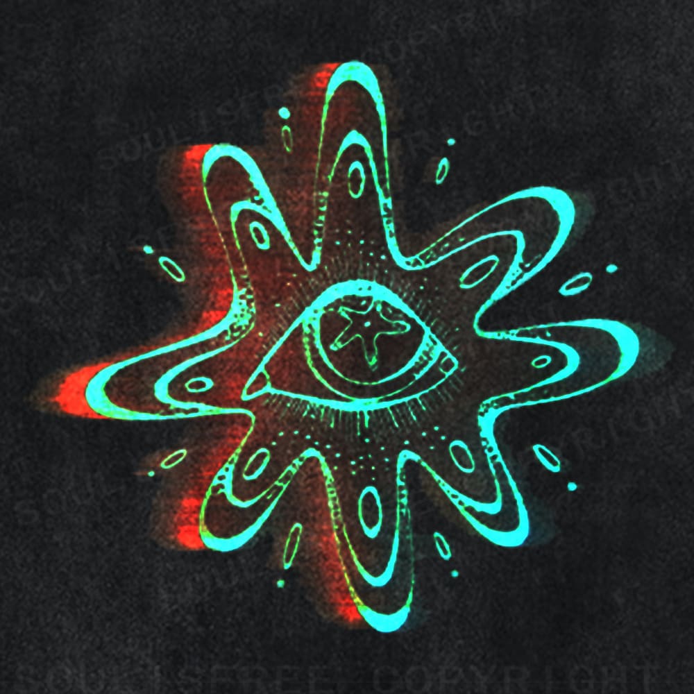 Soulisfree Distorted Vision Blob Radiate Illusion Washed Tee