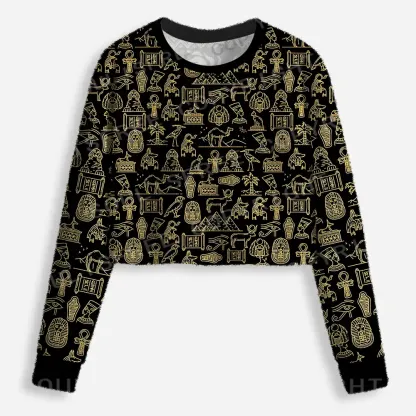 Symbols of the Nile Cropped Ugly Christmas Sweater