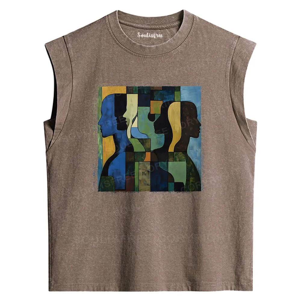 Great Thinker Washed Tank Tops