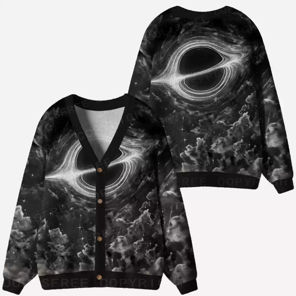 Black Hole Nebula Ugly Cardigan Sweaters 