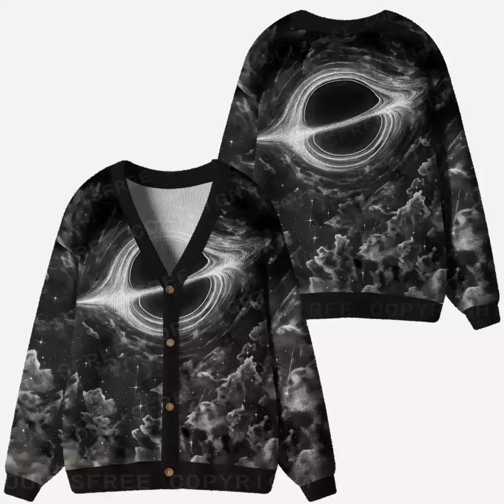 Black Hole Nebula Ugly Cardigan Sweaters 