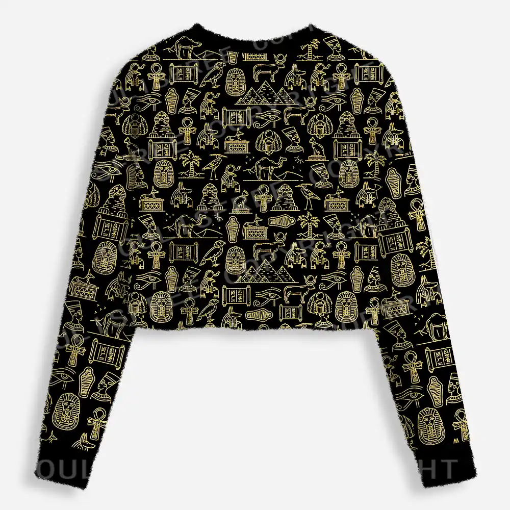 Symbols of the Nile Cropped Ugly Christmas Sweater