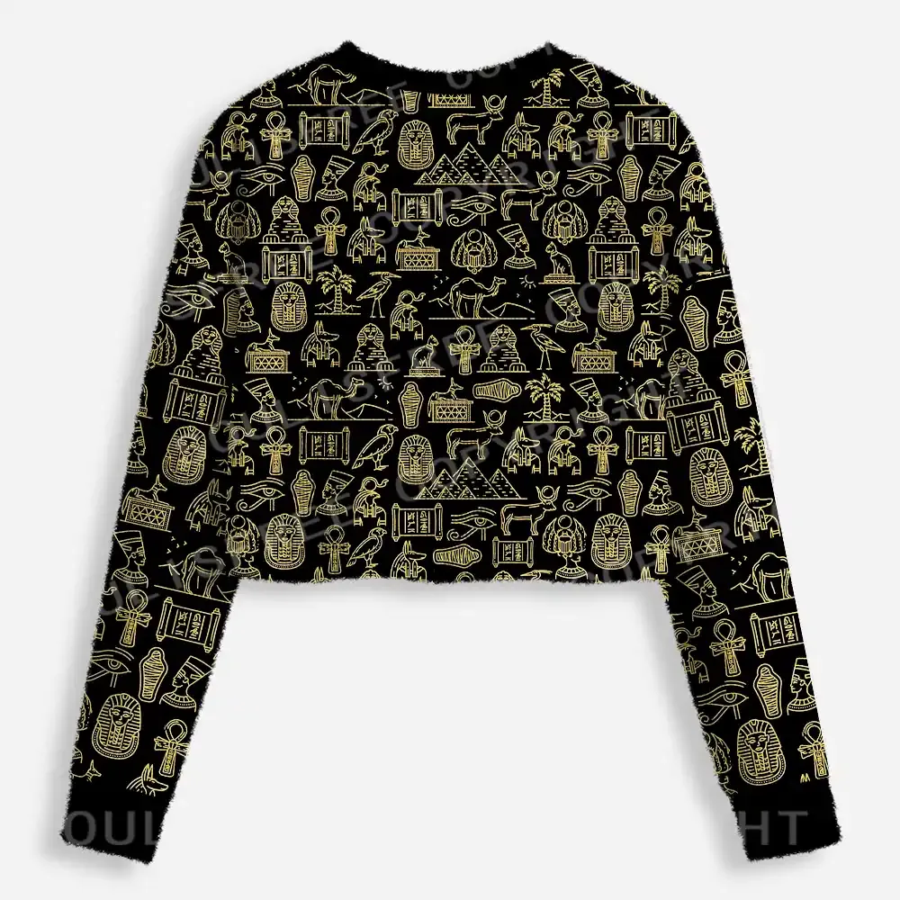 Symbols of the Nile Cropped Ugly Christmas Sweater