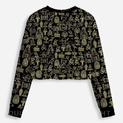 Symbols of the Nile Cropped Ugly Christmas Sweater